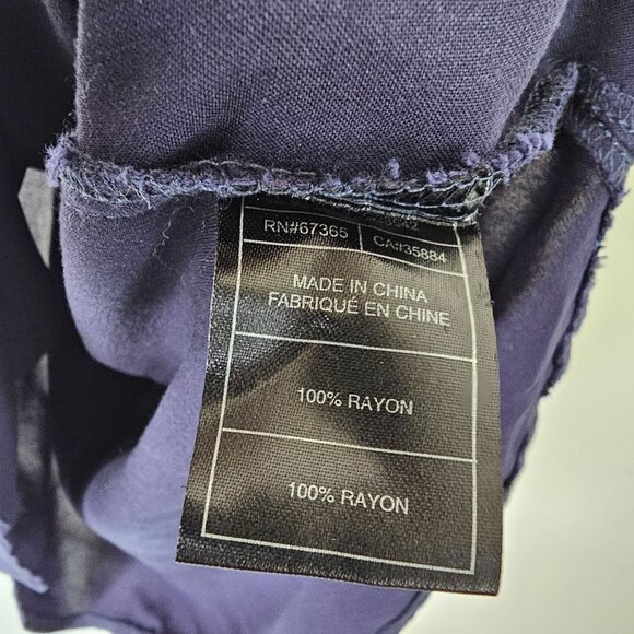 Cupcakes And Cashmere M Mini Dress Navy Blue Floral Embroidered Boho Peasant - Picture 5 of 6